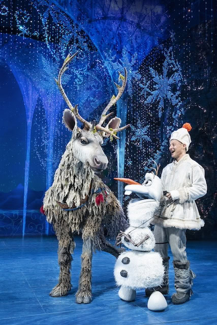 Sven (Collin Baja) and Olaf (Jeremy Davis). Frozen the Musical. 