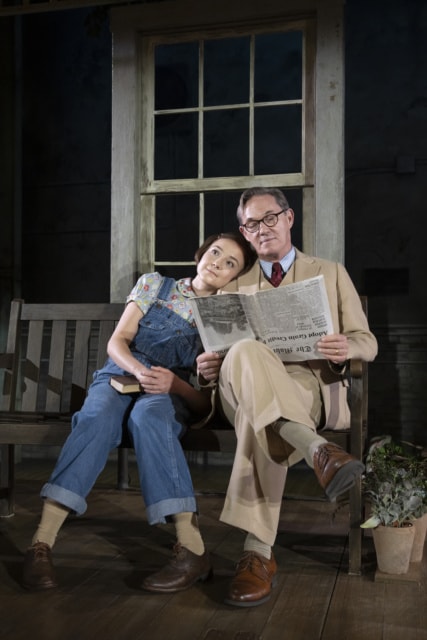 Scout (Maeve Moynihan) and Atticus (Richard Thomas). To Kill a Mockingbird